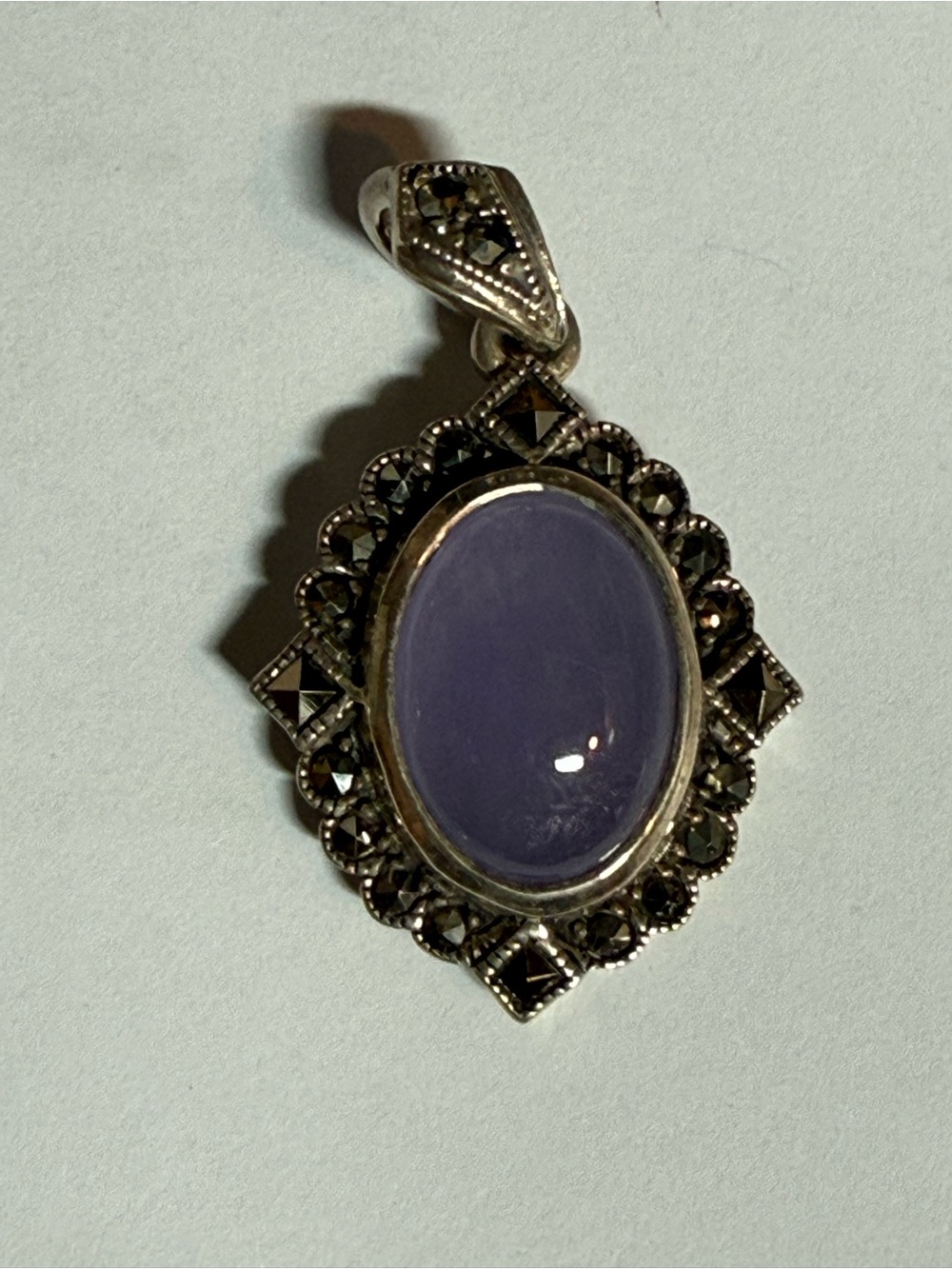 Sterling Silver Purple Cabochon Pendant